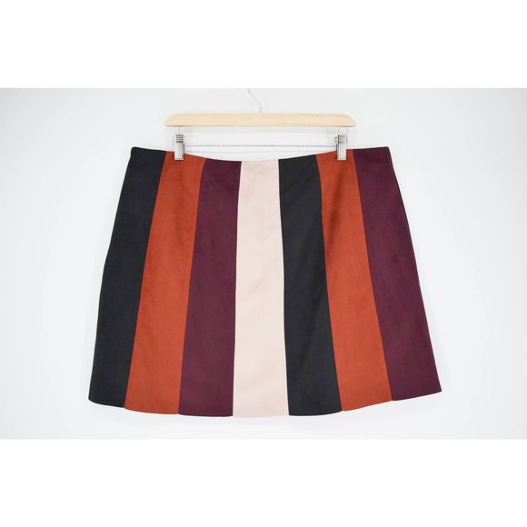 Forever 21 Dresses & Skirts - Forever 21+ Retro Orange & Purple Striped Mini Skirt Plus Size 2X Women's
